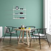 Relaxdays 2 x wandrek 3 etages - MDF hout met metalen frame - wandplank – fotoplank - wit