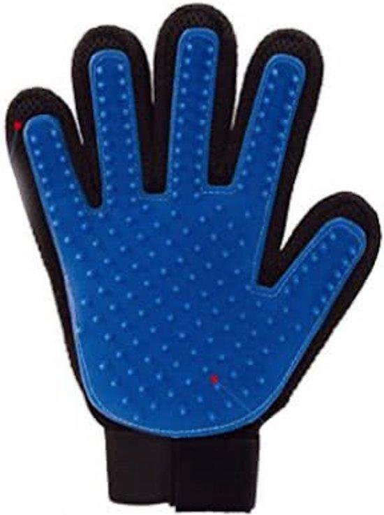 Dierenhaar Handschoen - Vachtverzorgingshandschoen - Handschoen - Kat - Hond - Knaagdieren - Vacht - Blauw-Rood