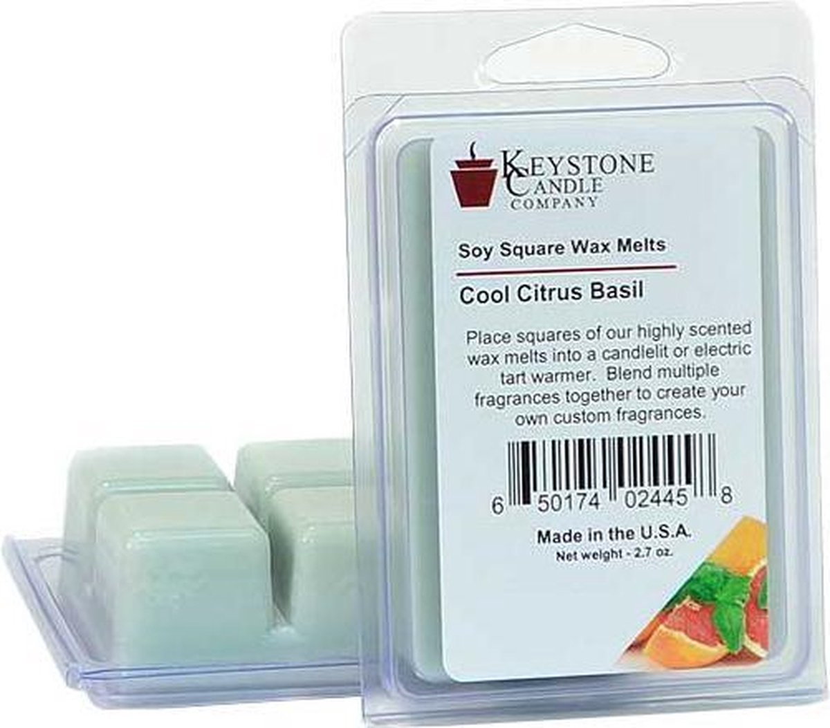 Keystone Candle 6 Soy Wax Melts Cool Citrus Basil