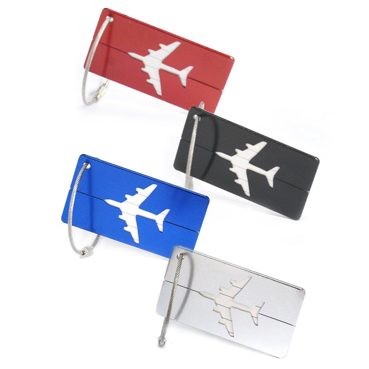 Bol.com Travelsky - Kofferlabel - Bagagelabel - Naamlabel - 4 stuks - Aluminium - RVS aanbieding