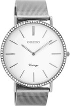 OOZOO Vintage Wit horloge  (40 mm) - Zilverkleurig