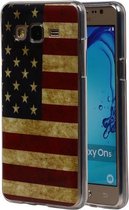 Amerikaanse Vlag TPU Cover Case voor Samsung Galaxy On5 Hoesje