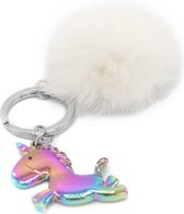 Eenhoorn Sleutelhanger Limited Edition met diamantjes en Pompom