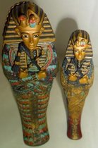 Toetanchamon Sarcofaag met Mummie  Egyptisch beeld - 15 x 5 x 4 cm