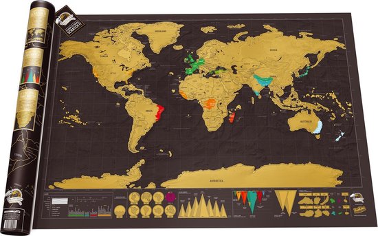 Luckies Kras Wereldkaart - Scratch Map Deluxe cadeau geven