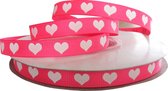 Glow In The Dark Lint 10mm (1cm) | Grosgrain Lint Ripsband | Hart Shocking Pink Neon | Lichtgevend Lint | Cadeaulint | Valentijn Lint | Rol: 22 Meter