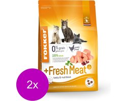 Fokker Cat Fresh Meat Kip - Kattenvoer - 2 x 2.5 kg