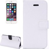 iPhone 6(S) PLUS (5.5 inch) - Flip hoes cover case - PU leder - PC - wit