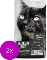 Pets Place Plus Kat Adults Indoor Zalm - Kattenvoer - 2 x 1.5 kg