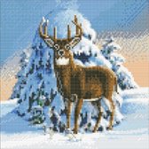 Diamond Painting Crystal Art Kit ® Winter Stag, 30x30 cm, full painting