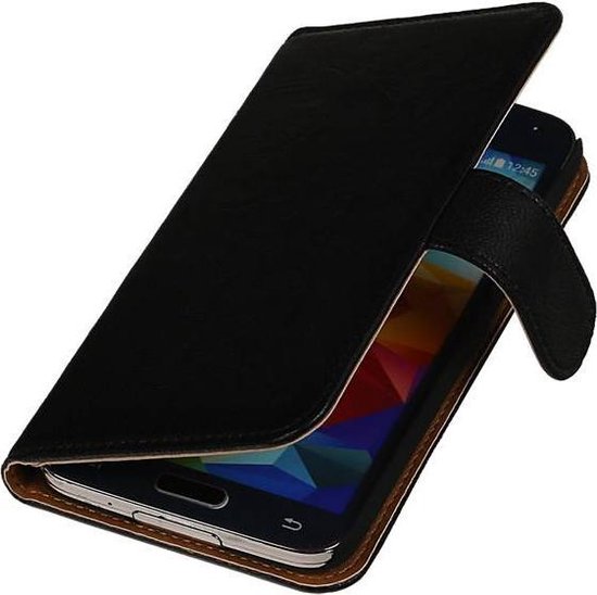 geestelijke Diplomatie Gevestigde theorie Samsung Galaxy S5 - Echt Leer Bookcase Zwart - Lederen Leder Cover Case  Wallet Hoesje | bol.com