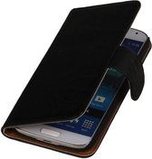 Samsung Galaxy S4 i9500- Echt Leer Bookcase Zwart - Lederen Leder Cover Case Wallet Hoesje