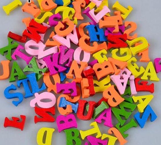 decoratie figuurtjes Alfabet gekleurd letters hout - 26 stuks 15 mm |  bol.com