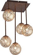 Greta Plafondlamp 5 lichts klassieke bollen roest - Klassiek - Paul Neuhaus - 2 jaar garantie