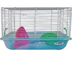 Imac hamsterkooi criceti 2 wit/blauw transparant