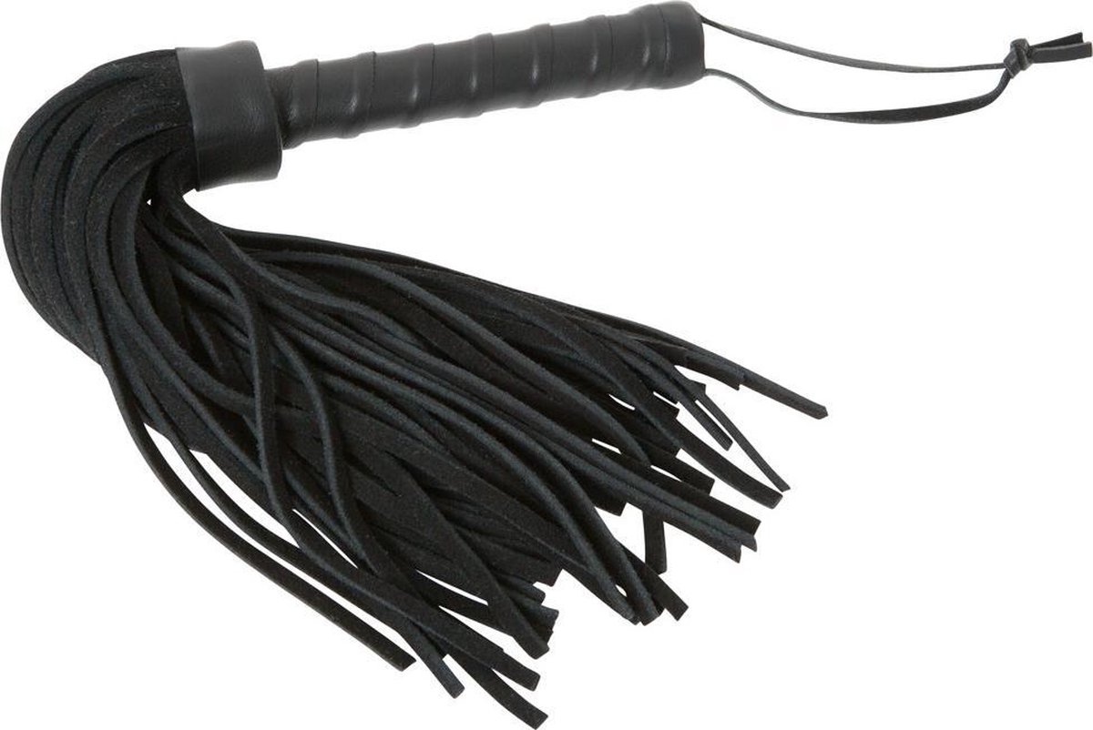 Goedkoopste ZADO – 37 cm Lederen Korte Zwarte Flogger Zweep voor Intensief Strafplezier – Zwart