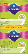 Libresse So Slim Inlegkruisjes Duo Pack 2 x 32 Stuks