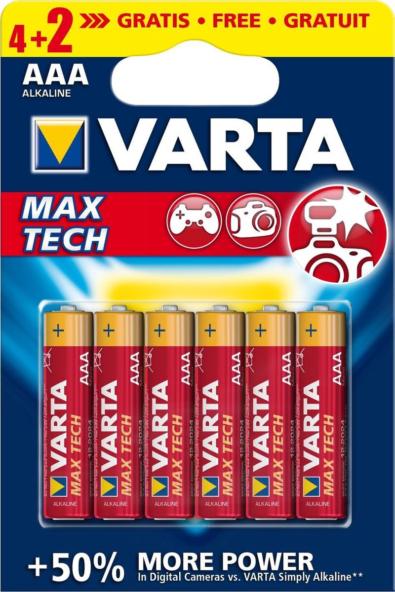 Varta AAA Max Tech, 4+2pcs Single-use battery Alkaline