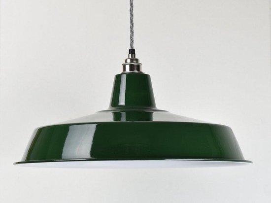 Industriële lampenkap groen fabriekslamp E27 450mm | bol.com