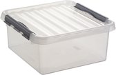 Boîte de rangement Sunware Q-Line - 18L - Plastique - Transparent / Métallisé