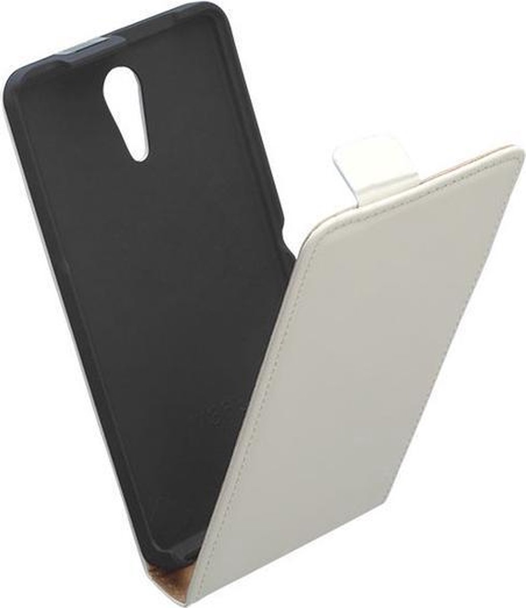 Lelycase Sony Xperia ZR Premium Flip Style Case Lederen Hoesje Wit
