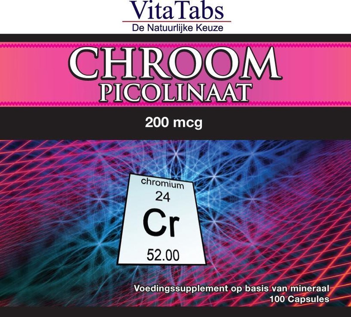 Goedkoopste VitaTabs Chroom Picolinaat 200 mcg - 100 capsules - Mineralen