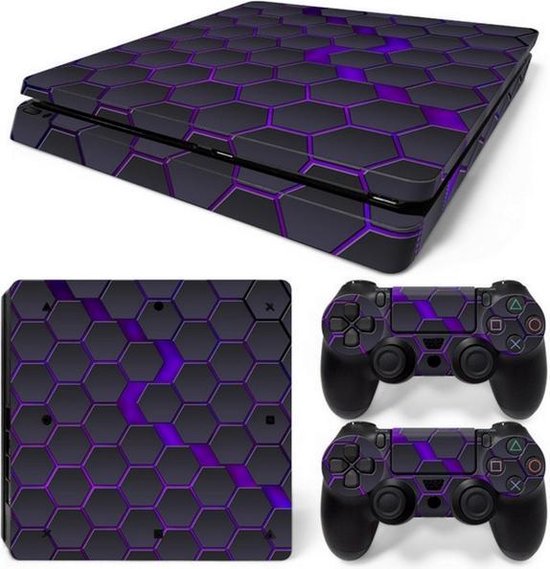 Sony PlayStation 4 SLIM Skins PS4 Stickers Hex Galaxy (Let op, alleen