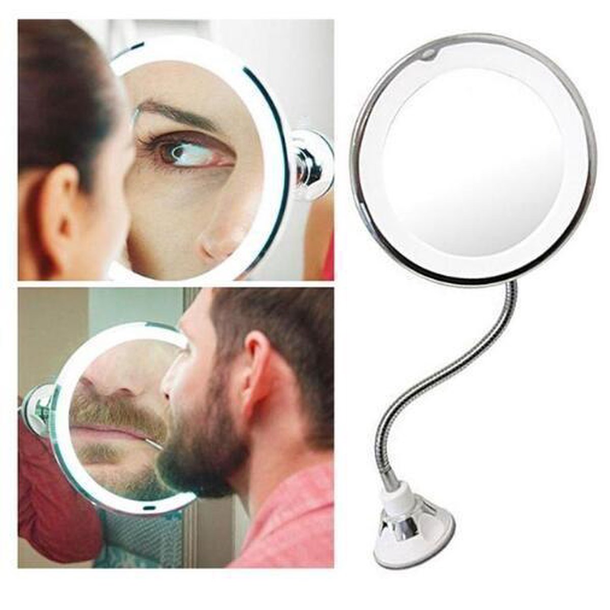Flex Spiegel met Ringverlichting - Make-upspiegel - - 360° rotatie | bol.com