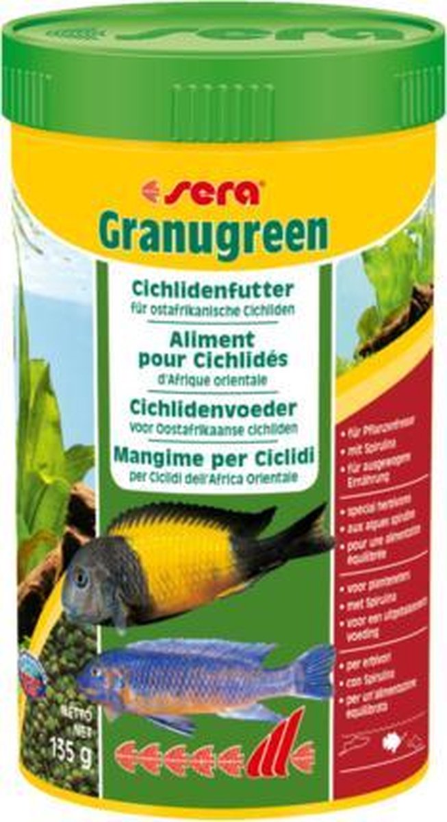 Sera Granugreen 250ml groenvoeder voor cichliden