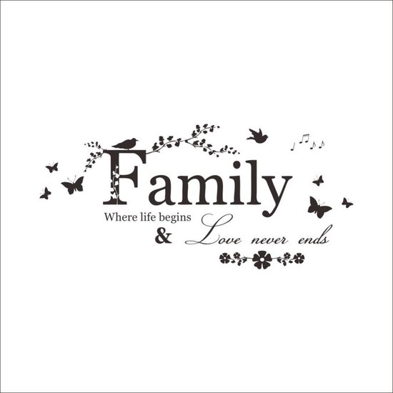 Muursticker Tekst Familie - Leven - Liefde - nr 316 | bol.com