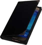 TPU Map Booktype Wallet Case Hoesjes voor Galaxy A8 Zwart