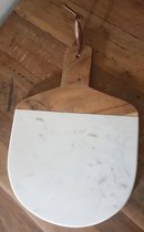 Marmer snijplank met hout - Decoratie plank - Tapasplank - Snijplank - Marmer decoratie Dienblad -