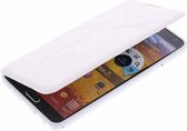 Wit TPU Book Case Flip Cover Hoesje Lijn Motief Samsung Galaxy Note 3 N9000
