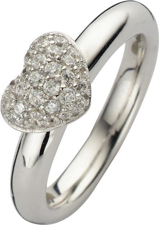 Zilveren ring ovaal met zirkonia voor dames | -NL