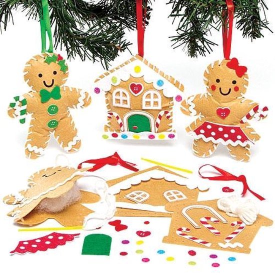 Naaisets met peperkoekmannetje voor kinderen - maak je eigen kerst  decoratie -... | bol.com