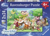 Ravensburger puzzel Disney Princess: 7 Dwergen - 2x24 stukjes - kinderpuzzel