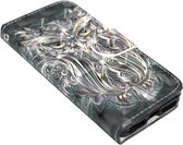 Goud uilen kunstleer hoesje iPhone 5 / 5S / SE