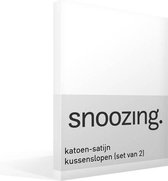 Snoozing - Katoen-satijn - Kussenslopen - Set van 2 - 60x70 cm - Wit