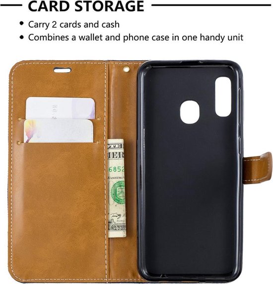 Coque Samsung Galaxy A20e - Étui livre en Denim - Blauw