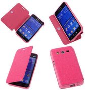 Bestcases Pink TPU Book Case Flip Cover Motif Samsung Galaxy Core 2