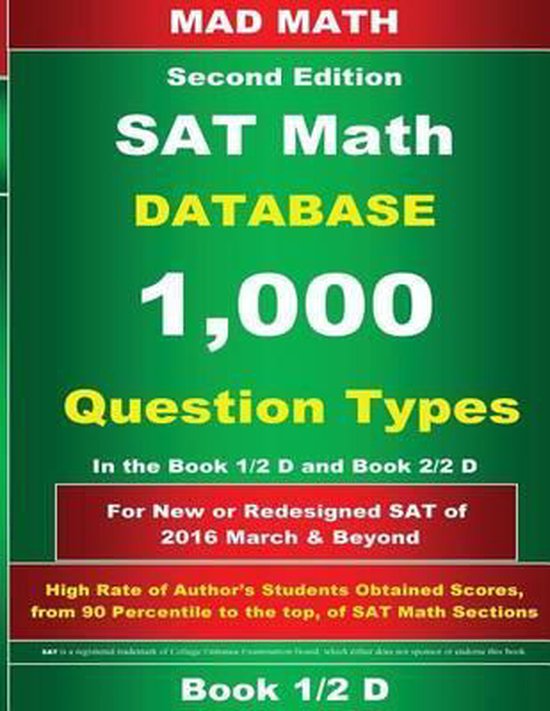 Redesigned SAT/PSAT Math Database Book 1/2 | 9781514310540 | John Su ...