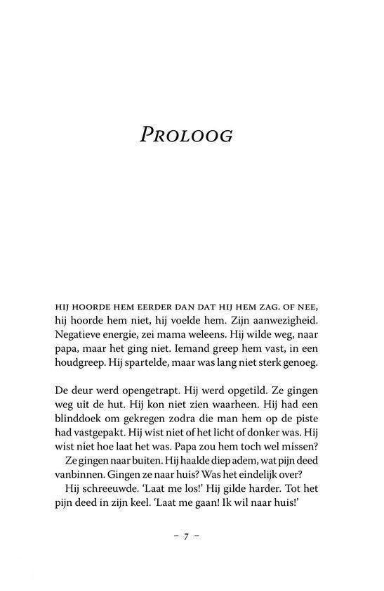 PROLOOG tekst met uitleg over een kind dat zijn vader niet wil verlaten.
