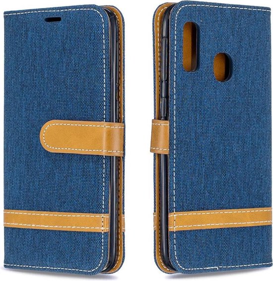 Coque Samsung Galaxy A20e - Étui livre en Denim - Blauw