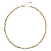 Shiny Round Link Pave necklace WSBZ01105YWY
