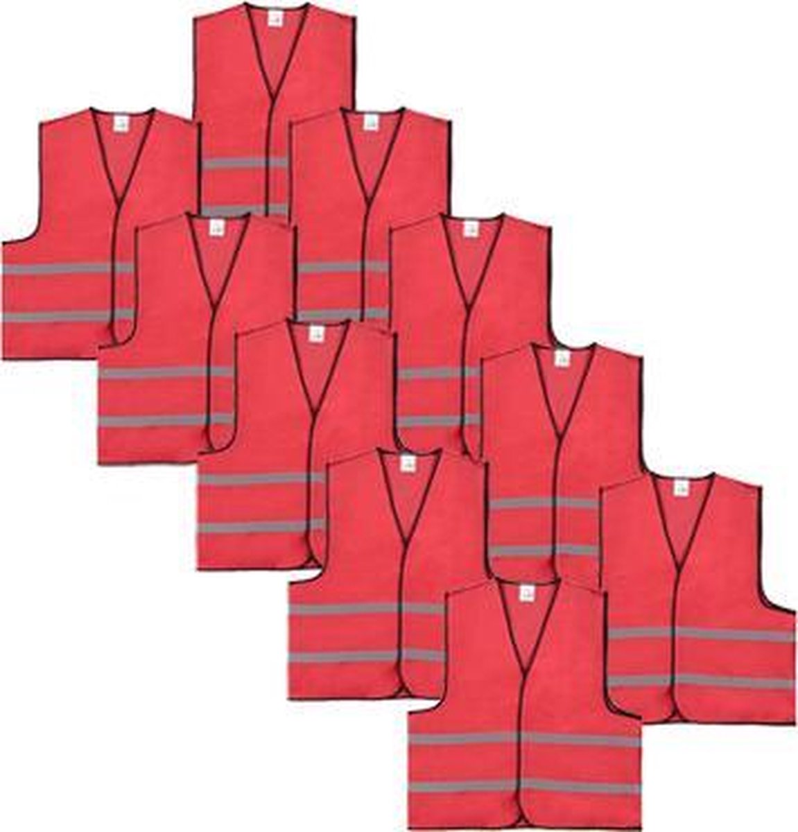 Veiligheidshesje - Veiligheidsvest - Kind - Rood - 10 stuks