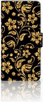 Huawei P30 Pro Boekhoesje Design Gouden Bloemen