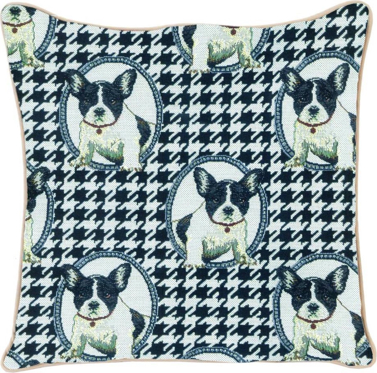 Signare Kussenhoes - Gobelinstof - French Bulldog - Hond - Honden - 45 cm Zwart