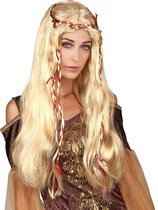 Vegaoo - Blonde middeleeuwse damespruik - Blond - One Size