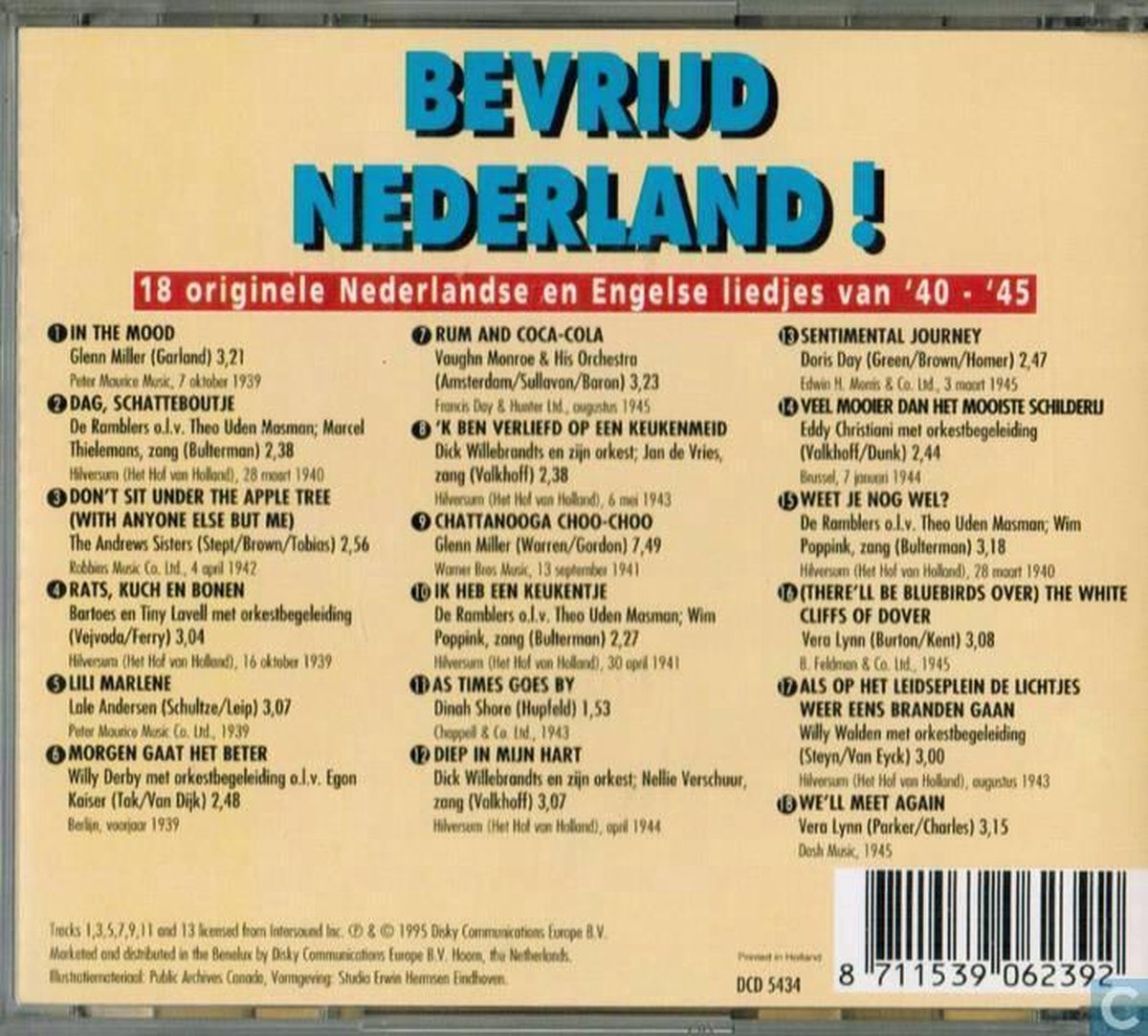 Bevrijd Nederland! 18 Originele Nederlandse en Engelse Liedjes van 
