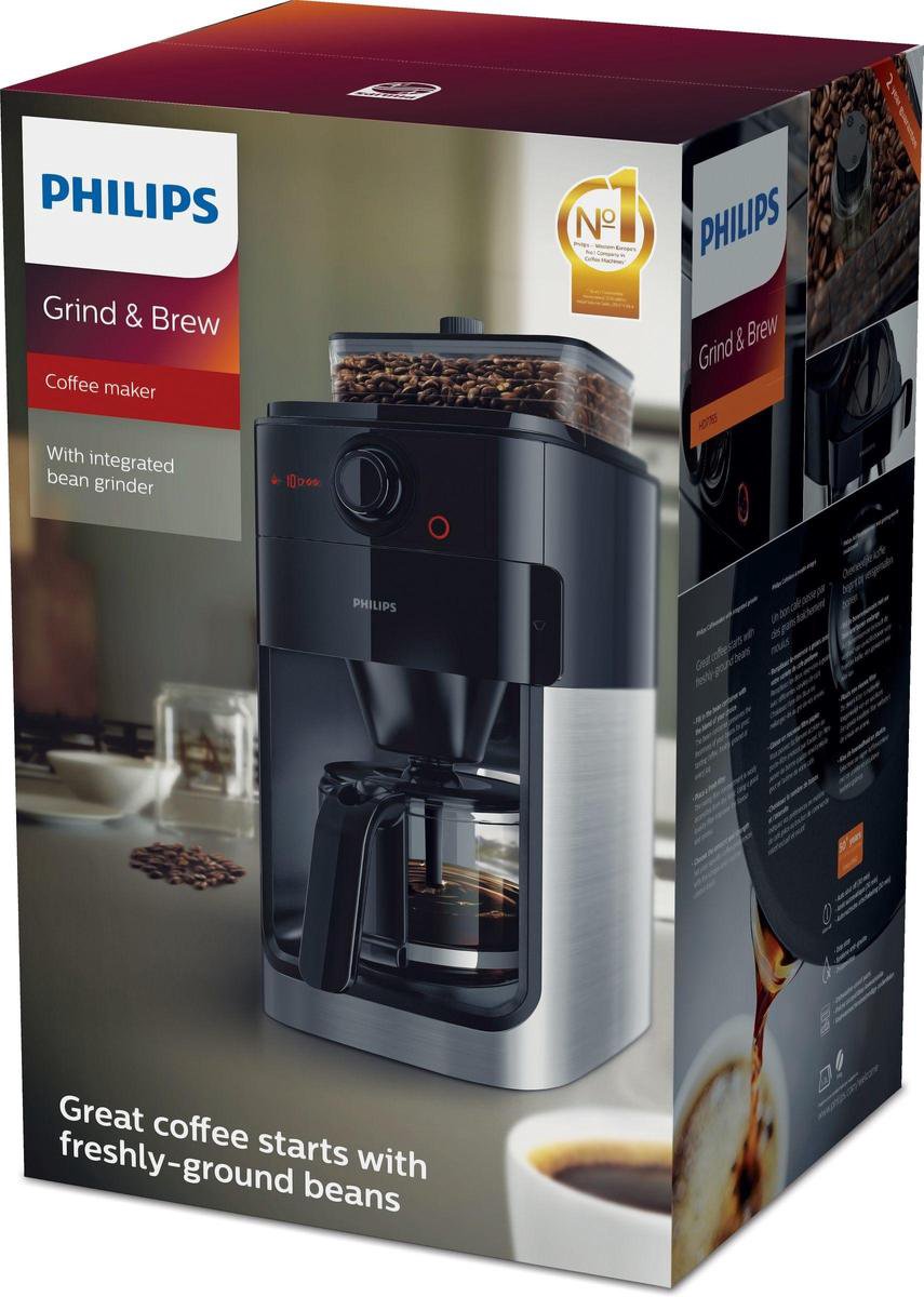 Philips Grind & Brew HD7765/00 - Koffiezetapparaat - Zwart/Zilver | bol.com
